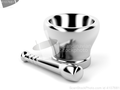 Image of Silver mortar with pestle
