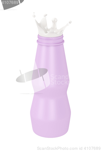 Image of Bottle with milk splash