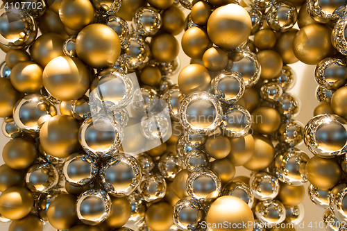 Image of golden christmas decoration or garland of beads