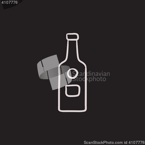 Image of Glass bottle sketch icon.