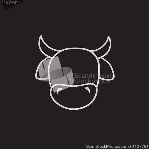 Image of Cow head sketch icon.