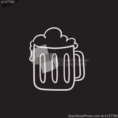 Image of Mug of beer sketch icon.