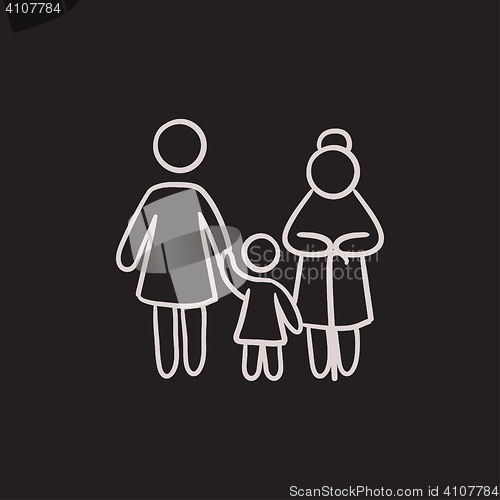 Image of Family sketch icon.