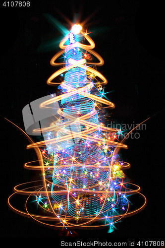 Image of color christmas tree