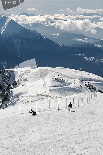 Image of Skiing slopes from the top