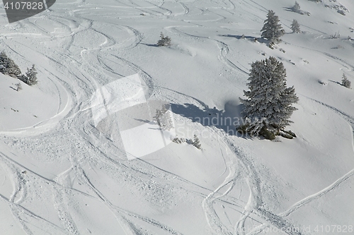 Image of Skiing slopes, majestic Alpine landscape