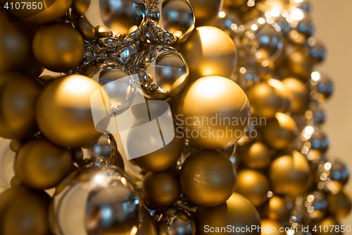 Image of golden christmas decoration or garland of beads