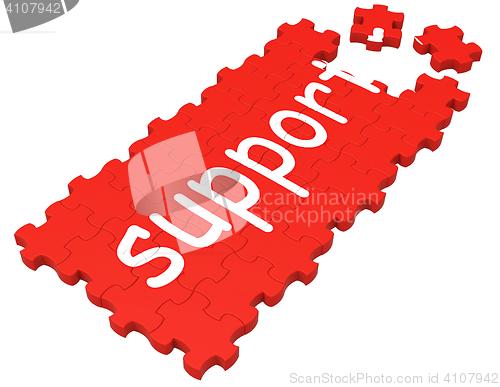 Image of Support Puzzle Showing Advice And Assistance