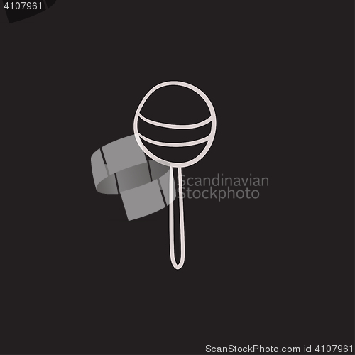 Image of Round lollipop sketch icon.