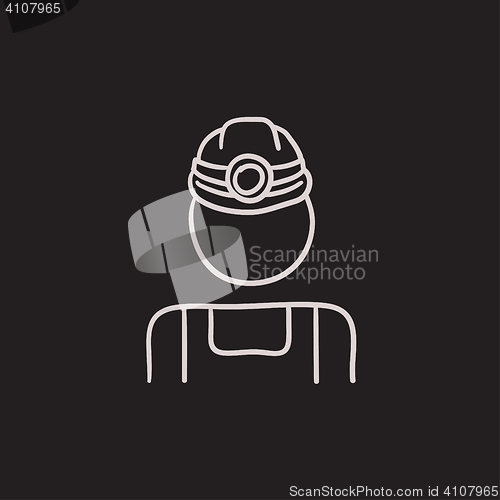 Image of Coal miner sketch icon.