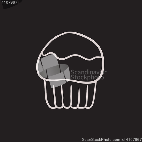 Image of Cupcake sketch icon.