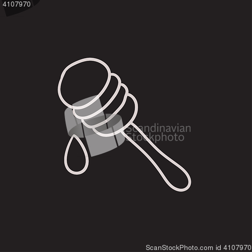 Image of Honey dipper sketch icon.