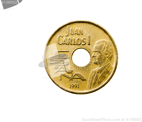 Image of Spanish coin closeup