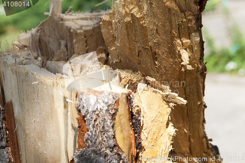 Image of weathered wood broken