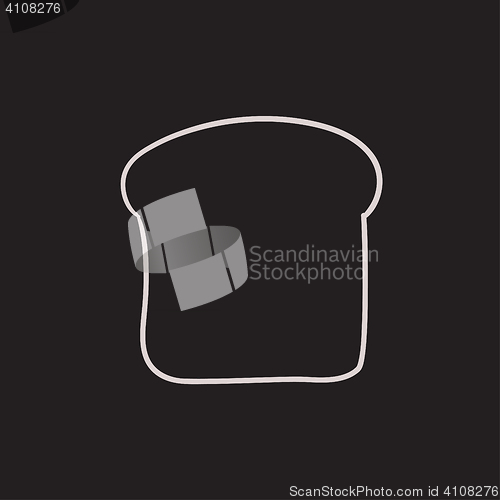 Image of Single slice of bread sketch icon.