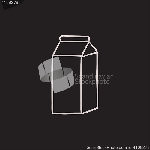 Image of Packaged dairy product sketch icon.