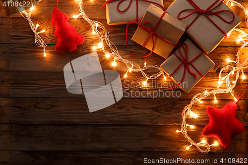 Image of Gifts , toys on empty background