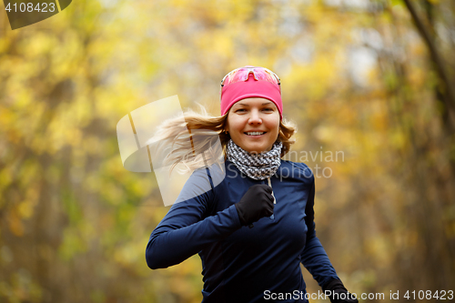 Image of Happy girl with flowing hair