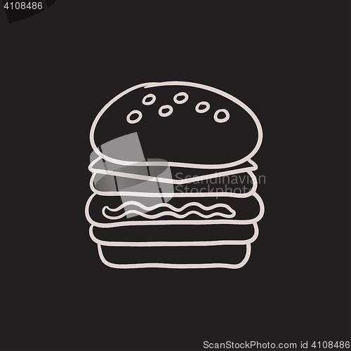 Image of Double burger sketch icon.