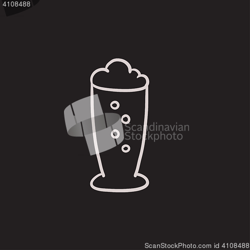 Image of Glass of beer sketch icon.