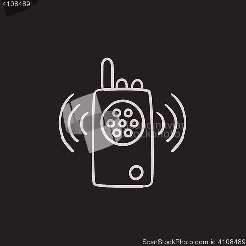 Image of Radio set sketch icon.