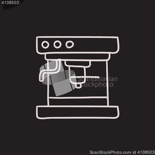 Image of Coffee maker sketch icon.