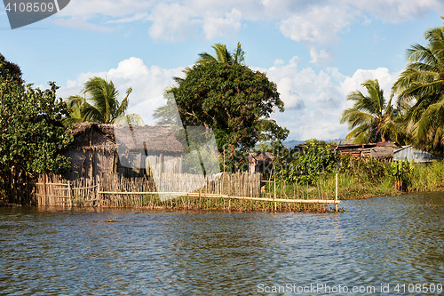 Image of Madagascar traditional rural landscape with hut