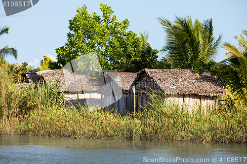 Image of Madagascar traditional rural landscape with hut