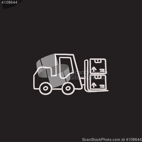 Image of Forklift sketch icon.