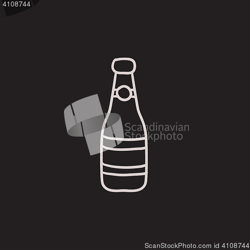 Image of Glass bottle sketch icon.