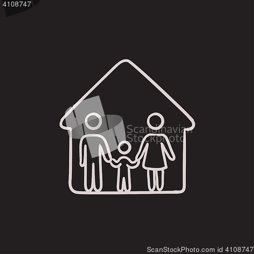 Image of Family house sketch icon.