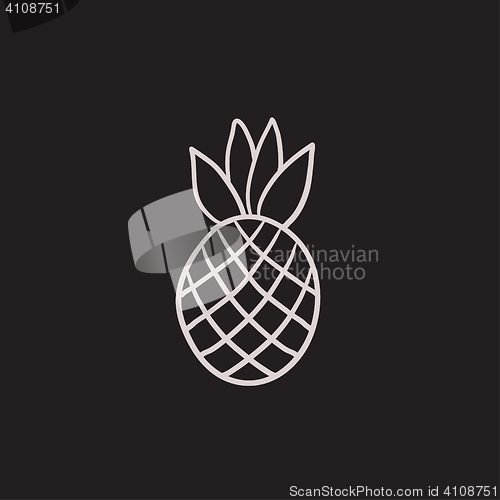 Image of Pineapple sketch icon.