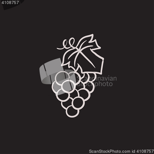 Image of Bunch of grapes sketch icon.