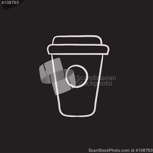 Image of Disposable cup sketch icon.