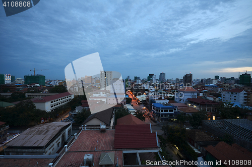 Image of Phnom Penh Town during twilight time 