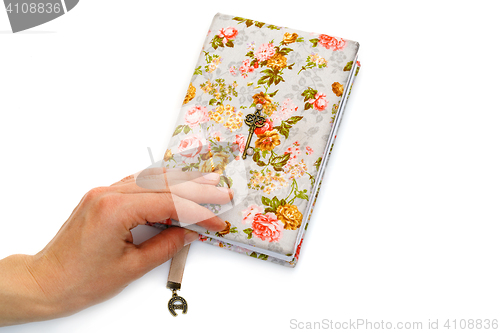 Image of Handmade notebook with horseshoe bookmark