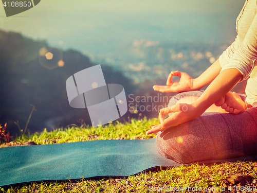 Image of Close up Padmasana lotus pose