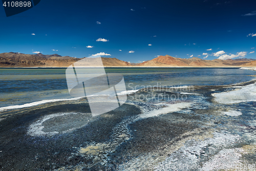 Image of Himalayan lake Tso Kar in Himalayas, Ladakh, India