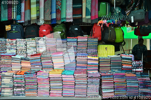 Image of Khmer cloths for sale at a market