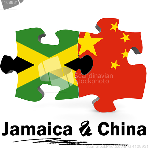 Image of China and Jamaica flags in puzzle 