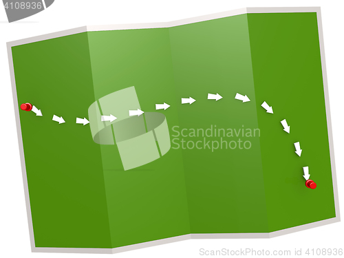Image of Path on the green map