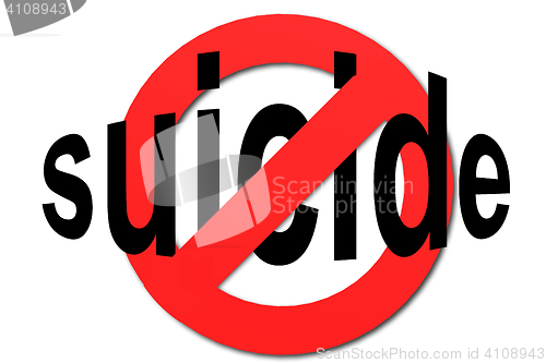 Image of Stop suicide sign in red