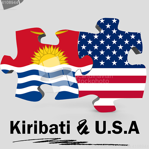Image of USA and Kiribati flags in puzzle 