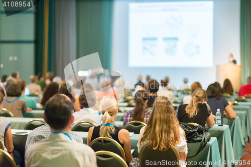 Image of Audience in lecture hall on scientific conference.