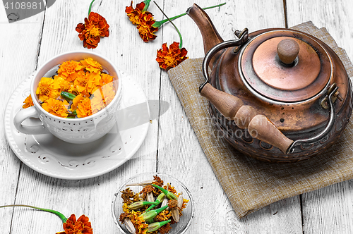 Image of Tea with marigolds