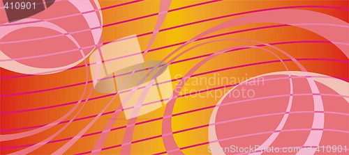Image of Asymmetrical bright red background with waves and bands