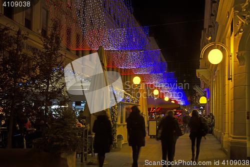 Image of Bogoviceva street in Zagreb advent evening capital of Croatia