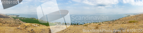 Image of Lake Kinneret at dawn (panorama) 