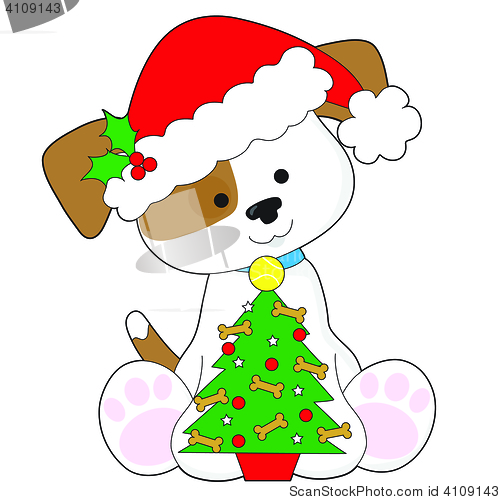 Image of Cute Puppy Santa