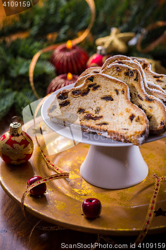 Image of Christmas stollen with cookies